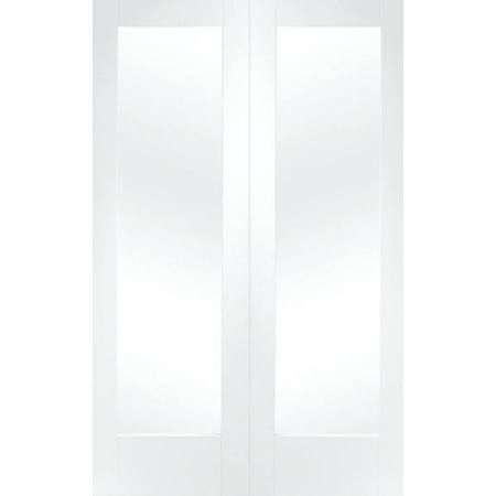 XL White Primed Pattern 10 Pair with Clear Glass - 1168 x 1981 x 40mm